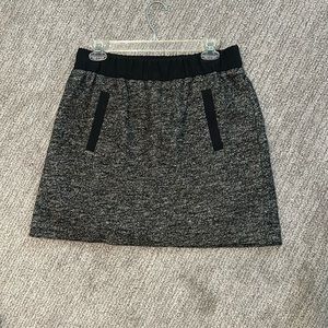LOFT gray and black wool skirt